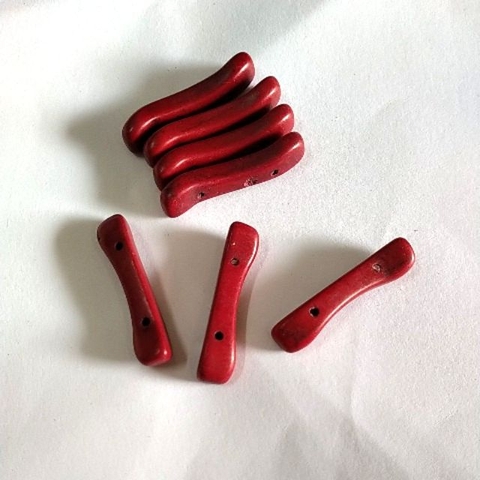 5 viên đá ngọc lam nhân tạo dài 8x32mm 2lỗ