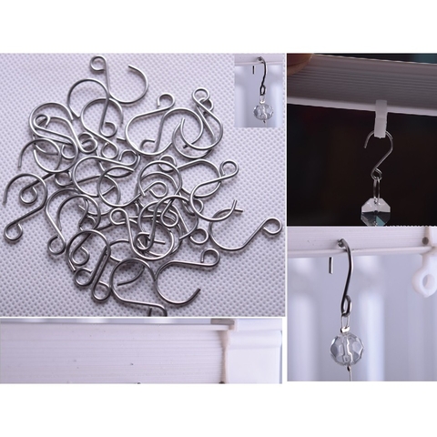 gói 10 Móc treo làm rèm hạt, màn hạt bằng thép không gỉ 1mm