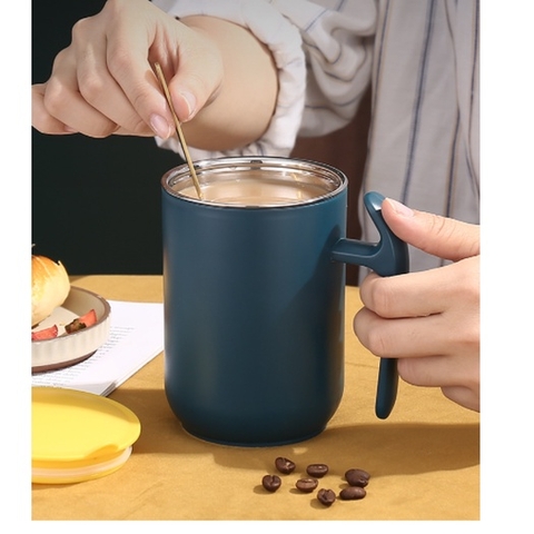 Cốc, Ca, ly 2 lớp giữ nhiệt inox 304 dung tích 550ml , kèm muỗng