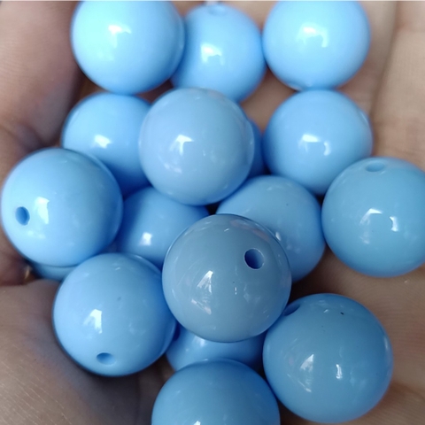 10gam hạt nhựa màu Xanh da trời 6-8-10-12-14-16-18-20mm sử dụng làm vòng tay, vòng cổ, dụng cụ học tập