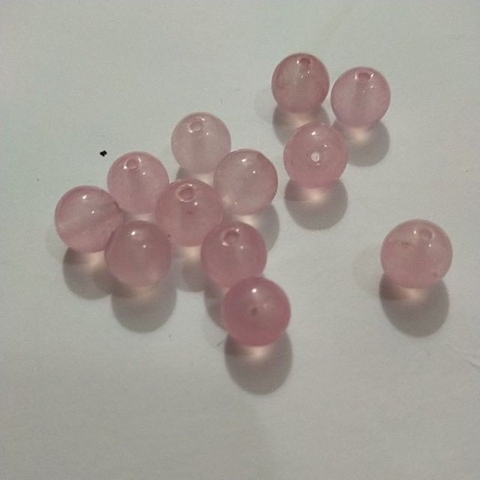 10viên đá tự nhiên hồng nhạt 8mm