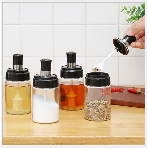 hủ lọ thủy tinh đựng gia vị , dầu ăn cho nhà bếp kiểu nắp nhọn (p175-64)