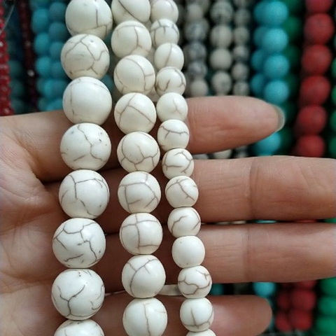 10 viên ngọc lam turquoise màu kem
