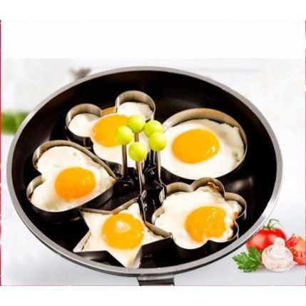 bộ khuôn chiên trứng, khuôn làm bánh tạo hình 5 kiểu