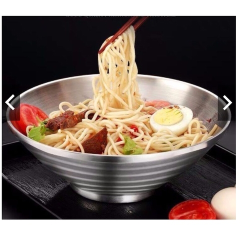 Tô inox 304 kiểu Nhật Bản  2 lớp chống nóng bền đẹp 16/18/20cm