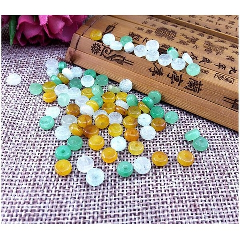 2-10 viên charm chặn đá 3x6mm tự nhiên, lỗ xỏ 1.5mm làm vòng -MH 2633 (p131-24)