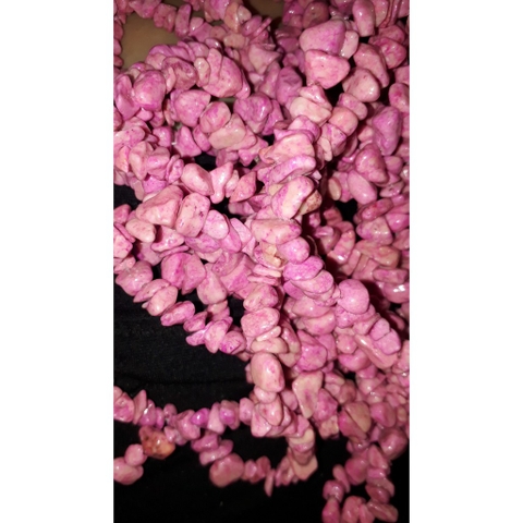 Đá vụn màu hồng tím dây 20/40/80cm thiên nhiên làm trang sức handmade