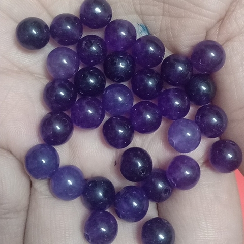 10 viên đá tím 8mm thiên nhiên