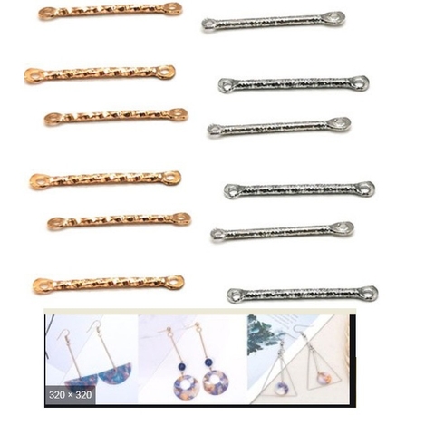 100 que nối khắc hoa văn làm hoa tai size 20-25-30mm