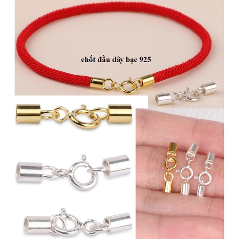 1 set chốt đầu dây +khóa bạc 925