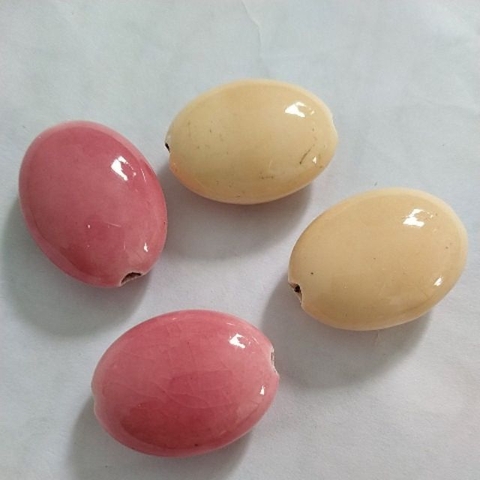 2viên đá gốm oval 22x28mm