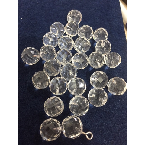 10 hạt pha lê trắng trong loại 1/2 lỗ size 12mm