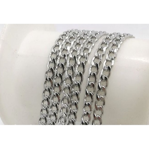 Nữa mét xích inox không rỉ oval xoắn phẳng size 3-3.9-4.6-5.4mm