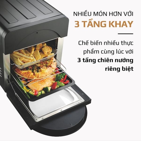 Nồi Chiên Không Dầu OLIVO AF15 - Dung Tích 15L - 16 Chức Năng - Công Suất 2000W - Độ Ồn Thấp Nhất