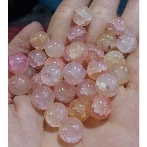 10-50gam đá nứt nhân tạo, đá thủy tinh 10mm làm vòng tay, vòng cổ