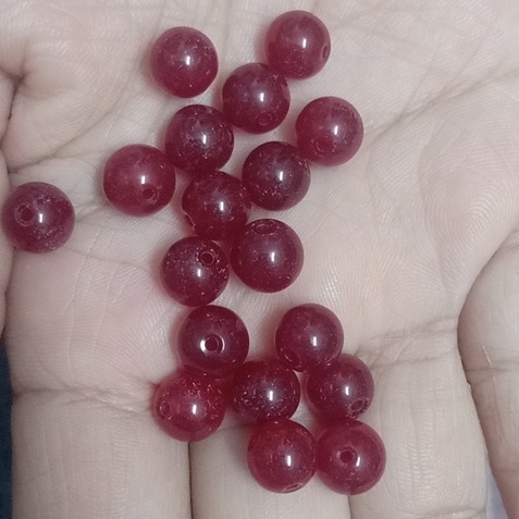 10 viên đá đỏ đậm 8mm thiên nhiên