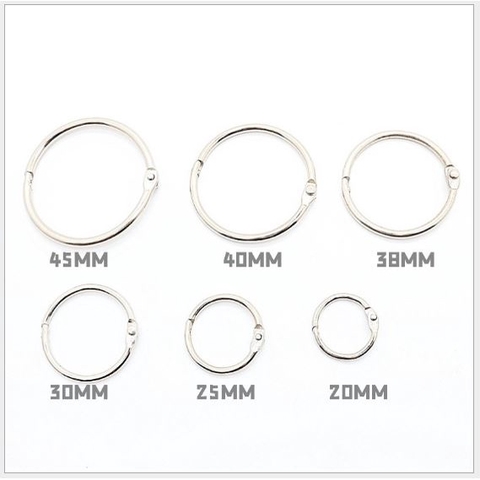 10 kiềng còng sách size 2-2.5-3-3.8-4-4.5cm để làm bìa sách, lịch, flashcard....