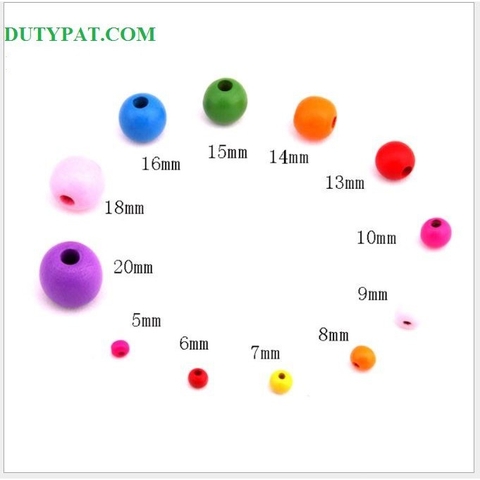 gói 5-25gam hạt gỗnhiều màu nhiều size 4-25mm