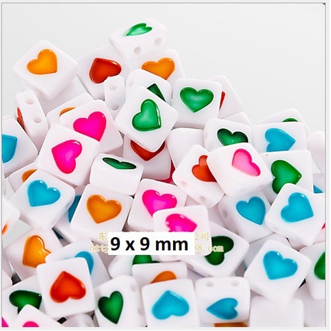 5-25gam hạt trái tim 2 lỗ, hat hình chữ nhật 4x9mm,  hình vuông 9mm (p173-97)