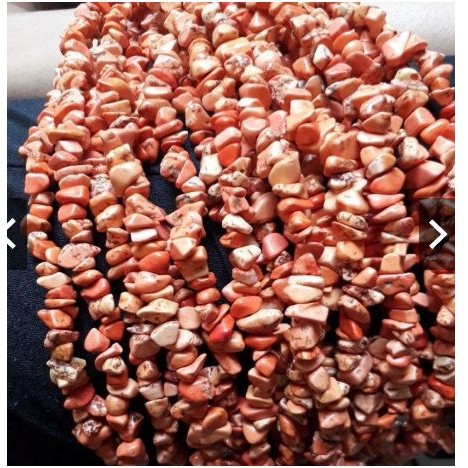 Đá ngọc lam vụn cam dây 20/40/80cm thiên nhiên làm trang sức handmade