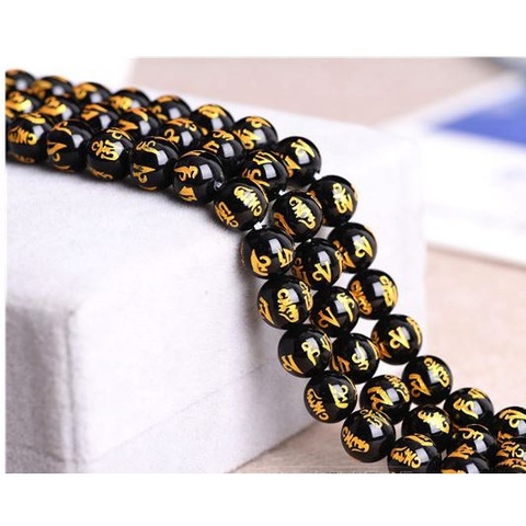 2viên ĐÁ MN ĐEN KHẮC CHỮ (8/ 10/12/14/16MM)