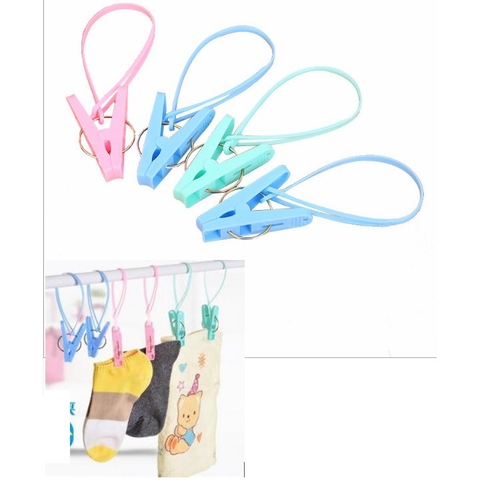 Bộ 12 Kẹp Nhựa Phơi Quần Áo Đa Năng có dây treo