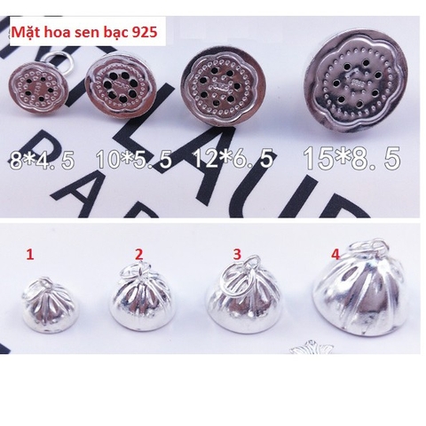 mặt bạc 925 - mẫu hoa sen (gương sen)