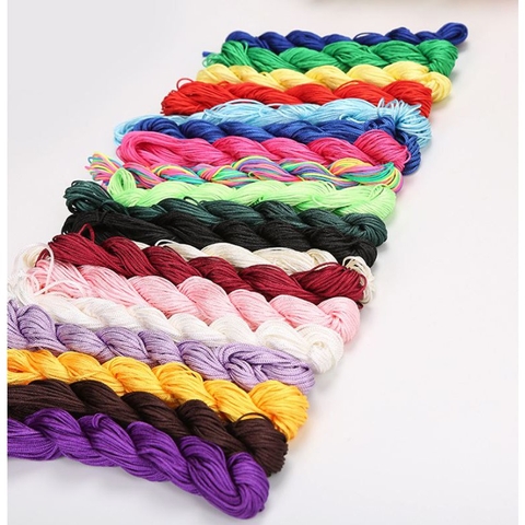 Bó lớn như hình 20-30met dây dù size 0.5-0.8- 1-1.5mm đan vòng đủ màu, dây đan vòng tay, dây thắt vòng,vòng cổ