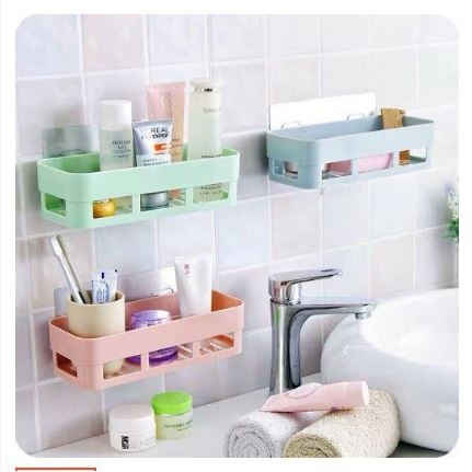 Kệ nhựa hút chân không để vậy dụng nhà tắm, nhà bếp (dài 25cm rộng 10cm)