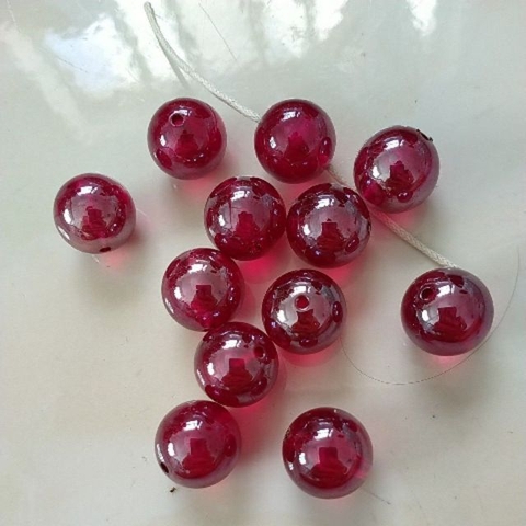 25gram hạt nhựa bóng đỏ rượu vang 14mm