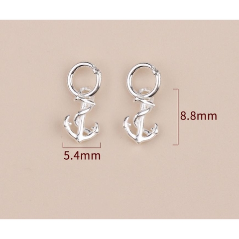 mh1342- mặt mỏ neo nhỏ bạc 925- size 5.4x8.8mm