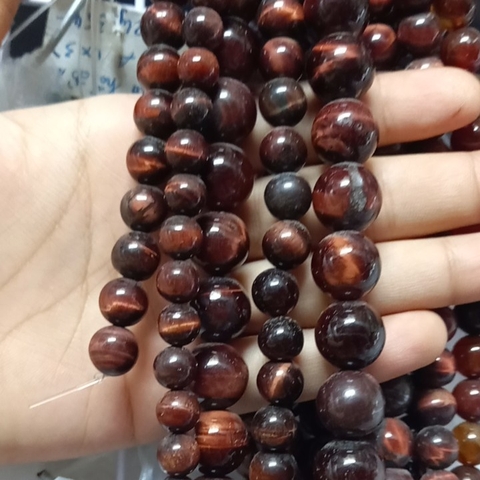 Một hạt đá mắt hổ đỏ 8mm 10mm 12mm 14mm