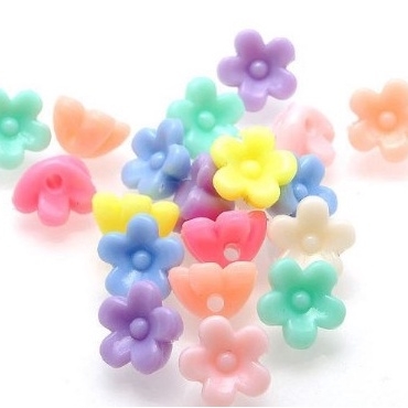 (#P117-67) gói 10-50gam hạt nhựa hoa 5 cánh đế nhọn 6x10mm