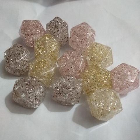 12gam hạt nhựa đa giác nức kim tuyến 20mm