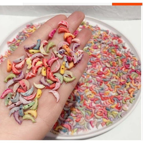 10/25/50gam hỗn hợp hạt nhựa mờ cá heo, mặt trăng, nén bạc