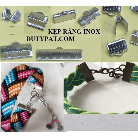 2 kẹp răng (bảng có vân) inox không rỉ đủ size 8-10-13-15-20mm