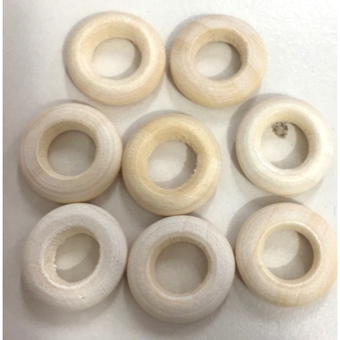 gói 10 khoen vòng gỗ tròn đủ size 1.5cm