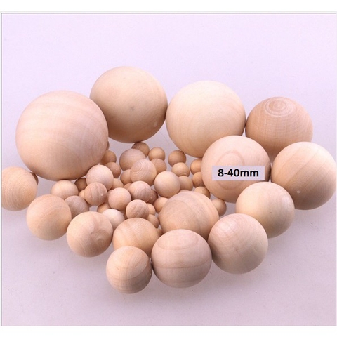 25gam hạt gỗ tròn KHÔNG LỖ màu kem tự nhiên đủ size từ 8mm-10mm-12mm-14mm-16mm-18mm-20mm-25mm-30mm-35mm-40mm làm đồ chơi
