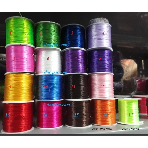 cuộn lớn 60m Dây cước thun lụa xỏ vòng hạt