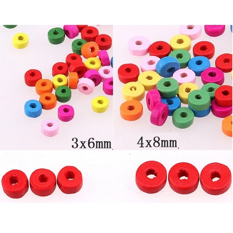 gói khoảng (50-80 viên) hạt gỗ đệm 3x6mm & 4x8mm (5gam)