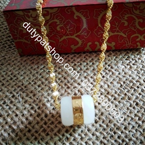 1-5 viên Lu thống phong thủy  dát vàng xỏ vòng tay - vòng cổ - mặt dây chuyền