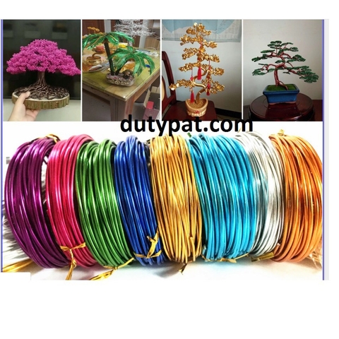 0.5kg dây nhôm mạ màu vàng tươi số 14 size 0.8mm/1mm