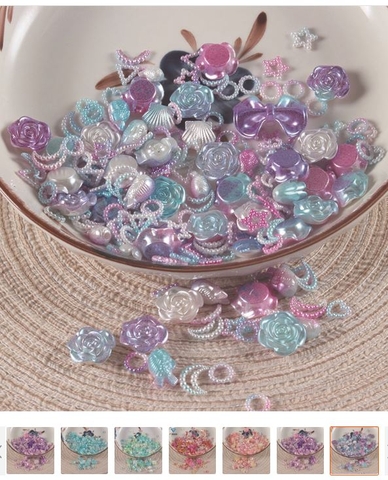 500gam charm mix đủ kiểu màu ngọc trai, hạt charm mix đủ kiểu