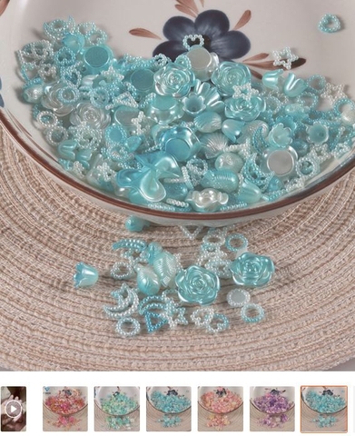 50gam charm mix đủ kiểu màu ngọc trai, hạt charm mix đủ kiểu
