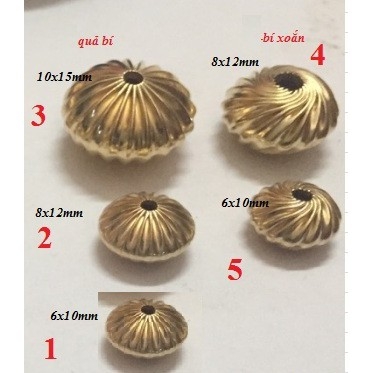 Gói 10 Charm đồng hình quả bí xỏ vòng