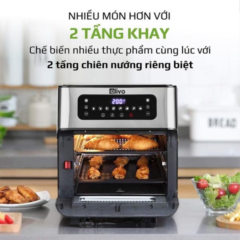 Nồi Chiên Không Dầu OLIVO AF12 - Dung Tích 12L - Công Suất 1800W - Thương Hiệu Mỹ