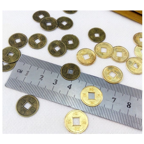 gói 10 đồng xu màu vàng và đồng size 15-24mm (hợp kim)