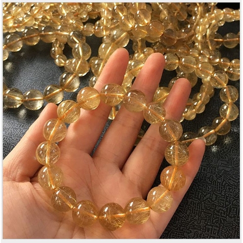 1 viên T H A C H - A N H tóc vàng làm vòng tay size 8-10-12-14mm