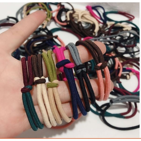 10 dây buột tóc sợi đôi 2 màu