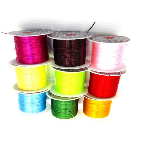 Combo 12 cuộn cước lụa thun xỏ vòng hạt đủ màu ( chỉ 5k /cuộn 10m)